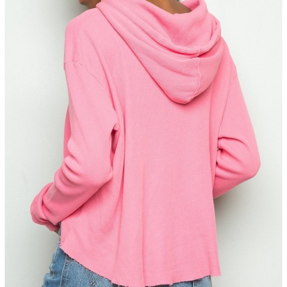 Brandy Melville J Galt Lennon Thermal Hoodie - Picture 2 of 2